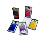 VIP Extensions VIP Colorful Lashes Eyelash Extensions White Smoke VIP Faux Mink eyelash extensions pink color 0.15 C mix 12lines,VIP Faux Mink eyelash extensions blue color 0.15 D mix  for 12lines,VIP Faux Mink eyelash extensions purple color 0.15 C mix  for 12lines,VIP Faux Mink eyelash extensions yellow color 0.15 D m
