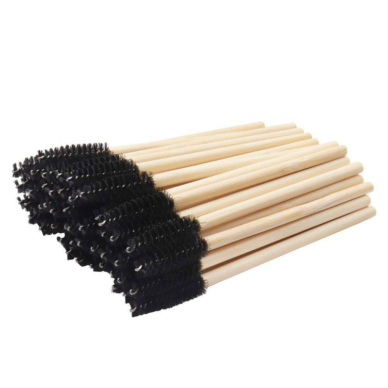 VIP Extensions VIP Eyelash Mascara Wands with Bamboo Handle, 50 pcs/Bag Salon Supplies White Smoke