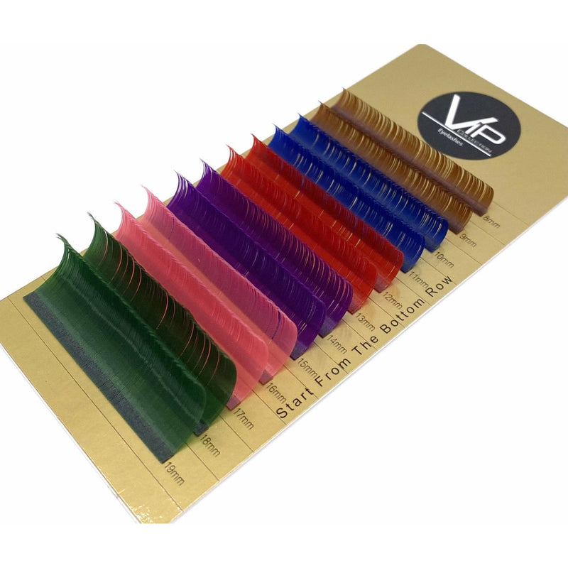 VIP Extensions VIP Eyelashes 12 Lines 0.15mm D Curl, Rainbow Eyelash Extensions White Smoke 15mm-DMIX-8-19