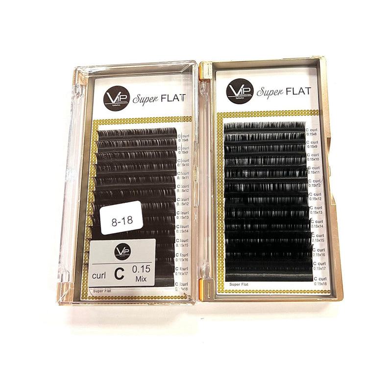 VIP Extensions VIP Eyelashes Super Flat Extensions 12 Lines 0.15mm C Curl Eyelash Extensions White Smoke Default Title