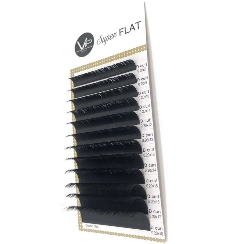 VIP Extensions VIP Eyelashes Super Flat Extensions 12 Lines 0.20mm D Curl Eyelash Extensions White Smoke 20mm-D-MIX