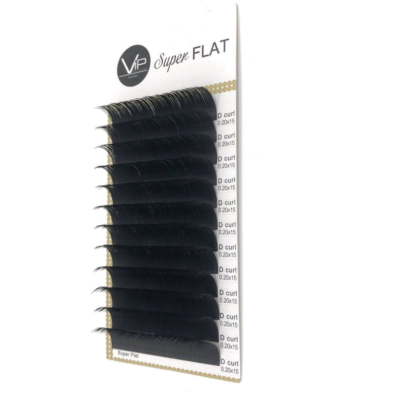 VIP Extensions VIP Eyelashes Super Flat Extensions 12 Lines 0.20mm D Curl Eyelash Extensions White Smoke 20mm-D-15mm