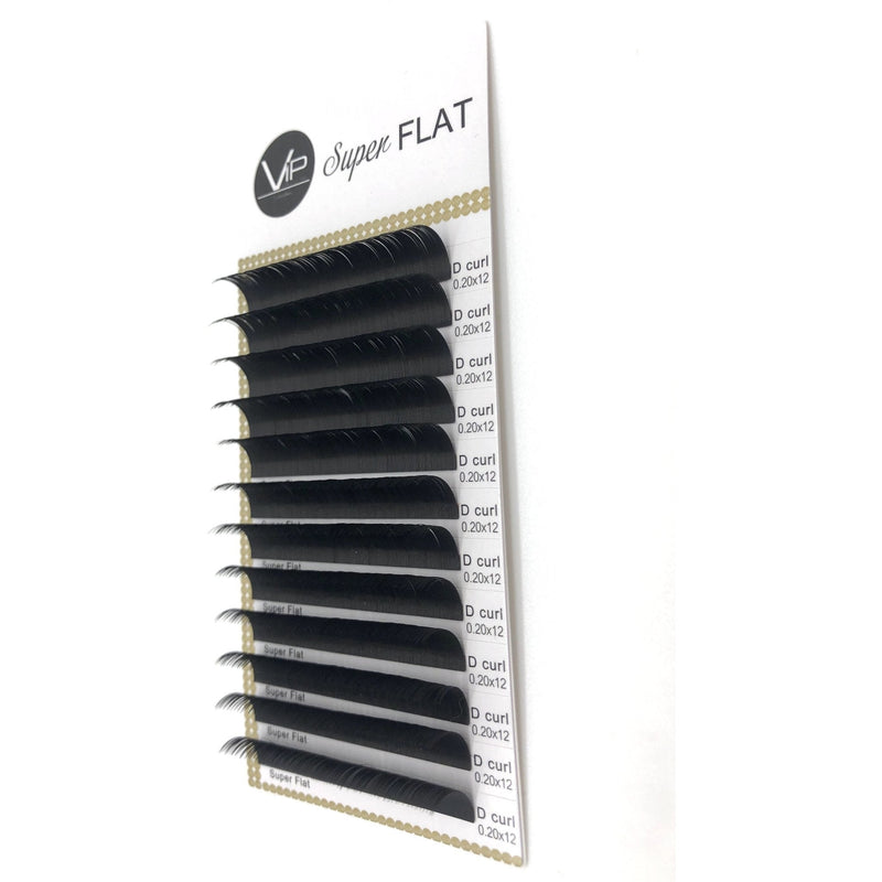 VIP Extensions VIP Eyelashes Super Flat Extensions 12 Lines 0.20mm D Curl Eyelash Extensions White Smoke 20mm-D-12mm