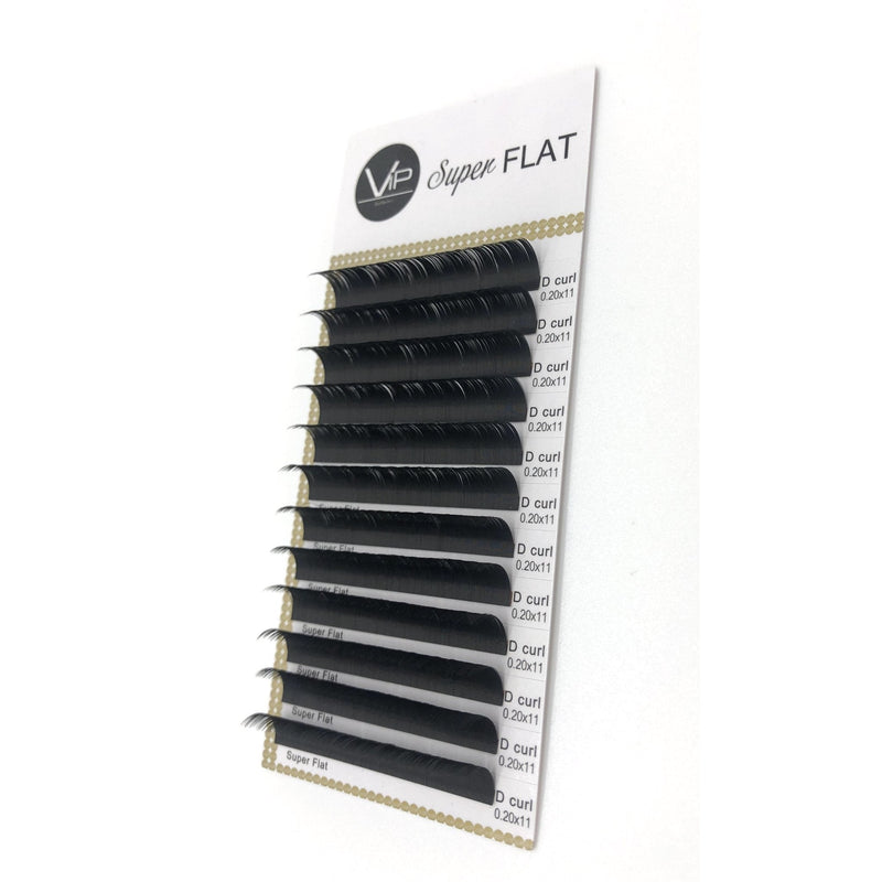 VIP Extensions VIP Eyelashes Super Flat Extensions 12 Lines 0.20mm D Curl Eyelash Extensions White Smoke 20mm-D-11mm