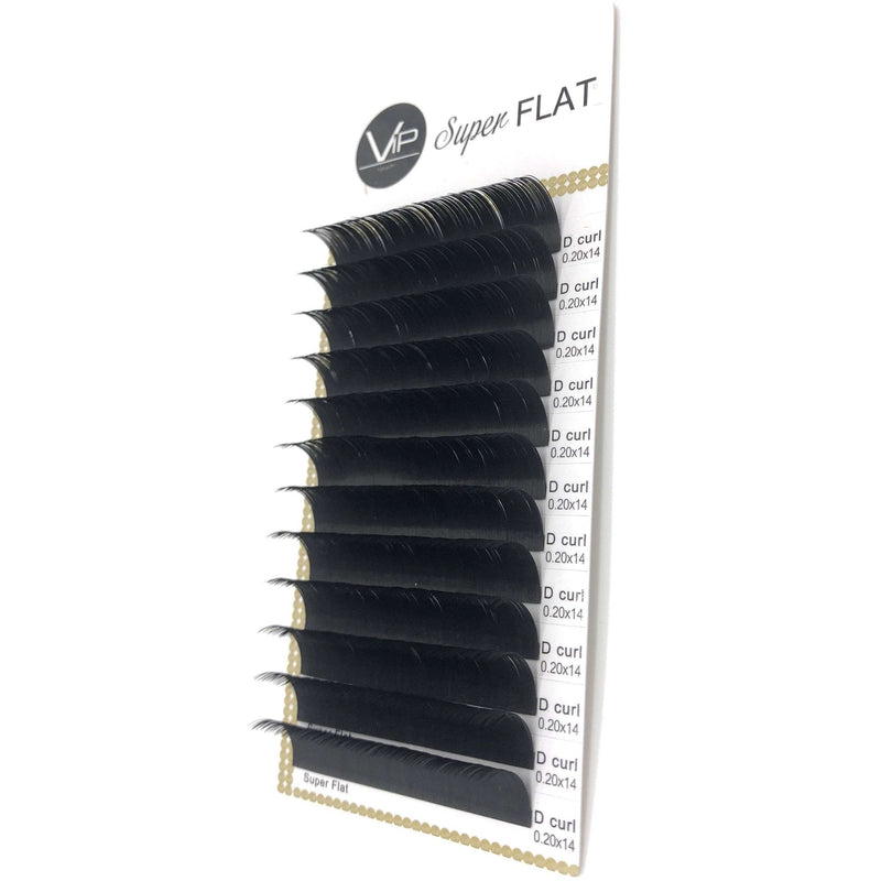 VIP Extensions VIP Eyelashes Super Flat Extensions 12 Lines 0.20mm D Curl Eyelash Extensions White Smoke 20mm-D-14mm