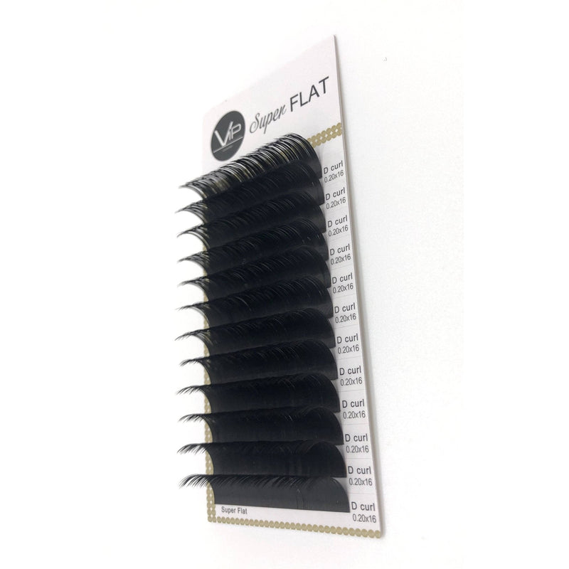 VIP Extensions VIP Eyelashes Super Flat Extensions 12 Lines 0.20mm D Curl Eyelash Extensions White Smoke 20mm-D-16mm