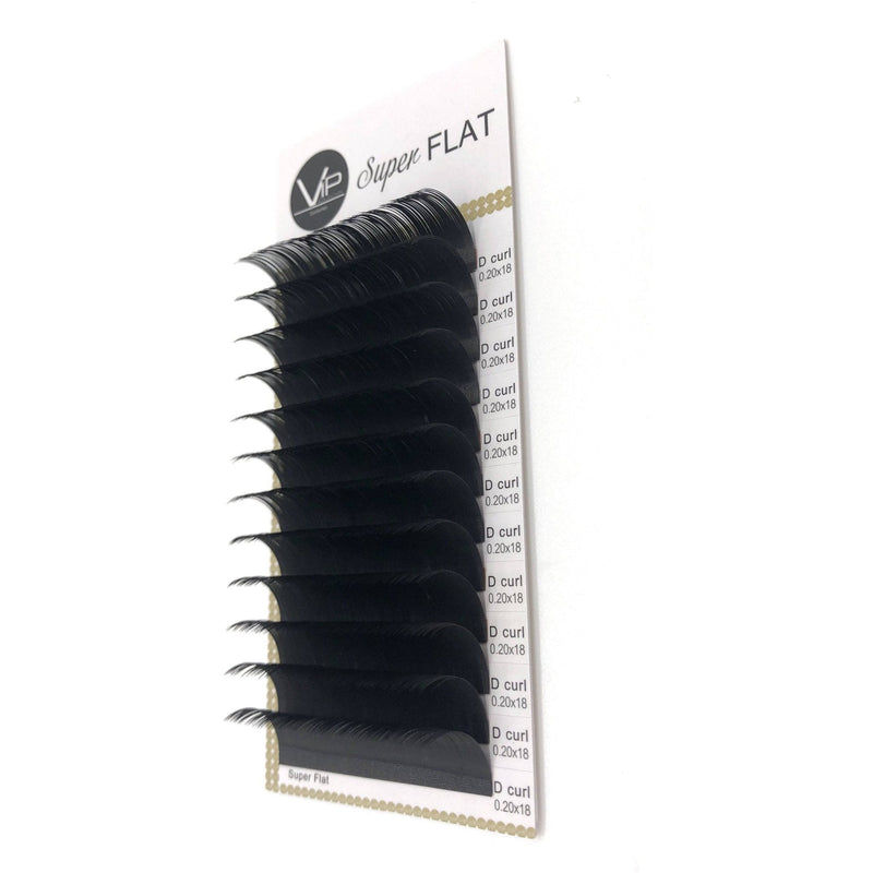 VIP Extensions VIP Eyelashes Super Flat Extensions 12 Lines 0.20mm D Curl Eyelash Extensions White Smoke 20mm-D-18mm