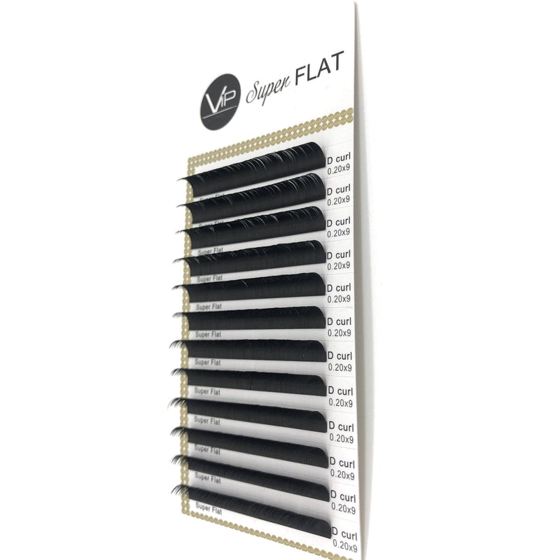 VIP Extensions VIP Eyelashes Super Flat Extensions 12 Lines 0.20mm D Curl Eyelash Extensions White Smoke 20mm-D-9mm