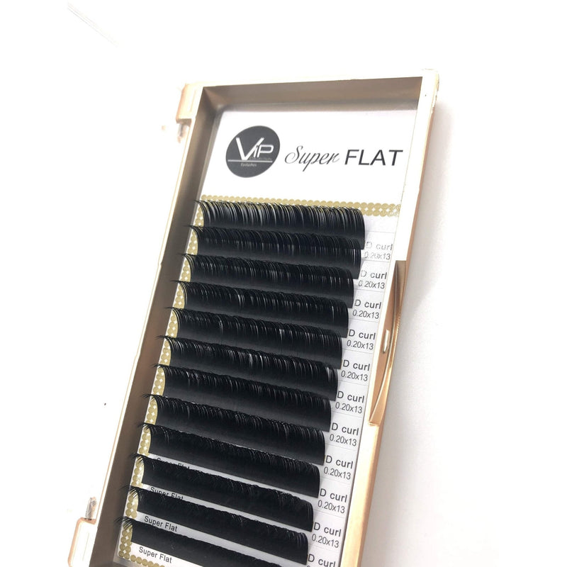 VIP Extensions VIP Eyelashes Super Flat Extensions 12 Lines 0.20mm D Curl Eyelash Extensions White Smoke 20mm-D-13mm