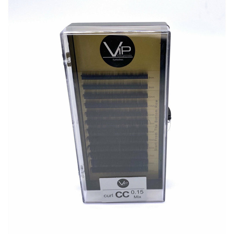 VIP Extensions VIP Faux Mink Lash Extension 12 Lines CC Curl Mix 0.15 mm Eyelash Extensions Dim Gray 0.15-CC-MIX (8-19),0.15-CC-MIX (14-25)