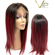VIP Extensions VIP Full Lace Wig Straight 150% Density - Human Hair Wig White Smoke Peruvian / 16 / T1B/BURG
