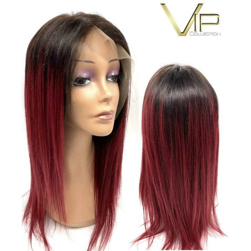 VIP Extensions VIP Full Lace Wig Straight 150% Density - Human Hair Wig White Smoke Peruvian / 16 / T1B/BURG