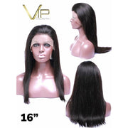 VIP Extensions VIP Full Lace Wig Straight 150% Density - Human Hair Wig White Smoke Peruvian / 16 / brown