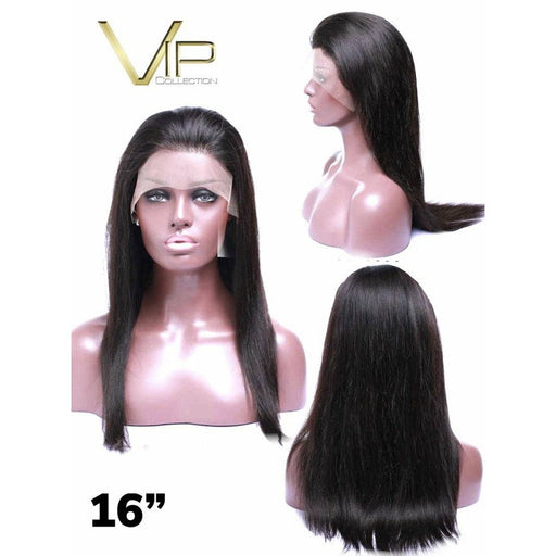 VIP Extensions VIP Full Lace Wig Straight 150% Density - Human Hair Wig White Smoke Peruvian / 16 / brown
