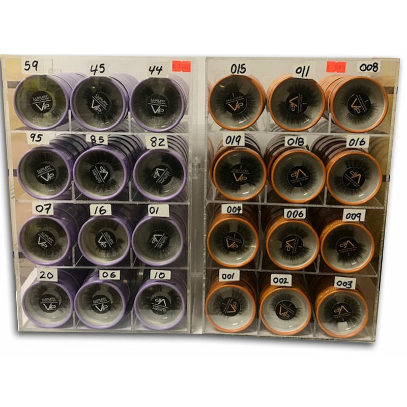 VIP Extensions VIP HD & iMink Eyelashes Line with Display, 12 Styles per Display, Set of 2 Displays Salon Supplies Black