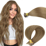 VIP Extensions VIP I-Tip System / Straight 18" (100 grams) Hair Extension White Smoke 8  Ash Brown