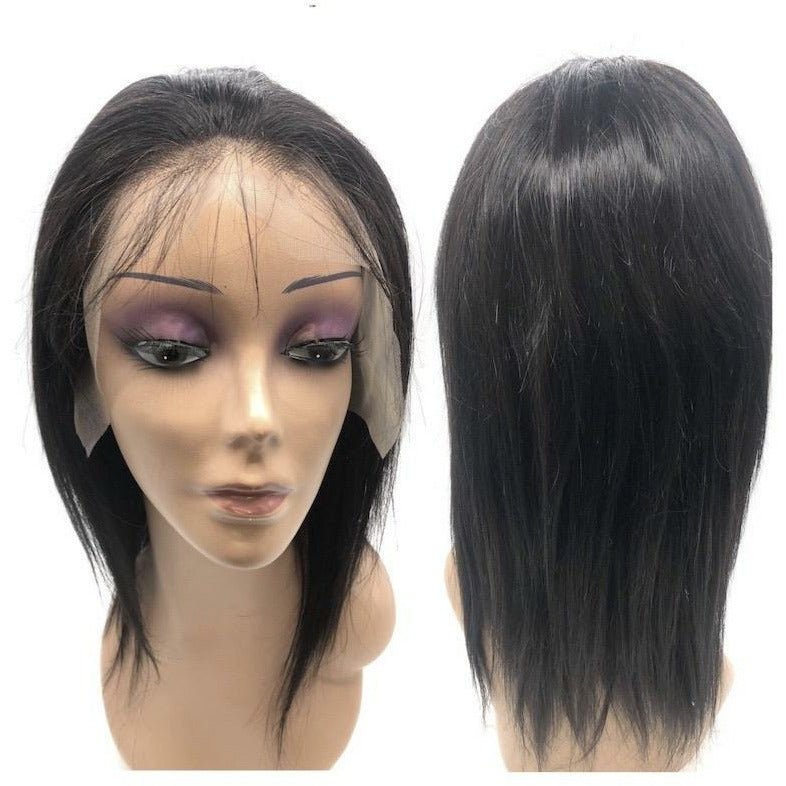 VIP Extensions VIP Lace Front Wig, 100% Human Hair, Natural Black, 180 Density, Straight Wig White Smoke 12" / Straight,16" / Straight,10" / Straight,8" / Straight,20" / Straight,24" / Straight