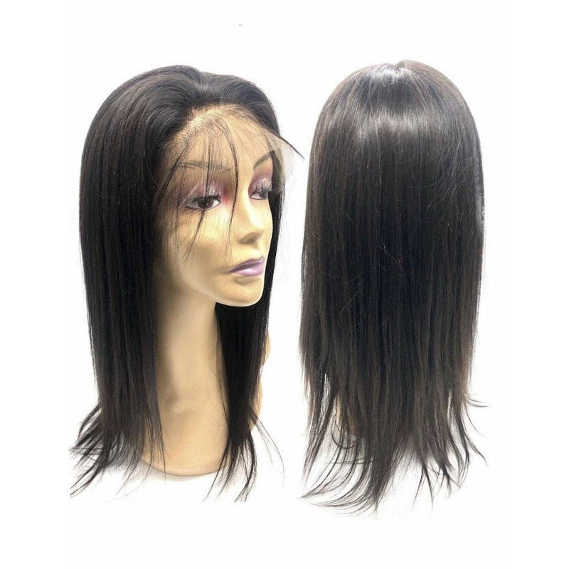 VIP Extensions VIP Lace Front Wig, 100% Human Hair, Natural Black, 180 Density, Straight Wig White Smoke 16" / Straight