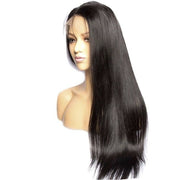 VIP Extensions VIP Lace Front Wig, 100% Human Hair, Natural Black, 180 Density, Straight Wig White Smoke 24" / Straight