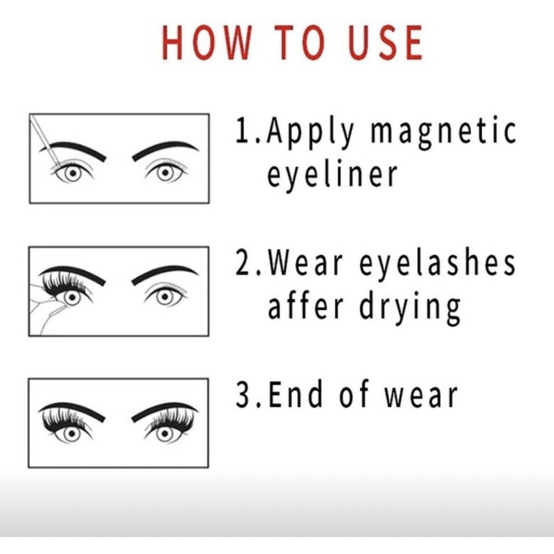 VIP Extensions VIP Magnetic Lashes with Magnetic Eyeliner, 2 Pairs Strip Lashes White Smoke DA05,KS3D58,TE04