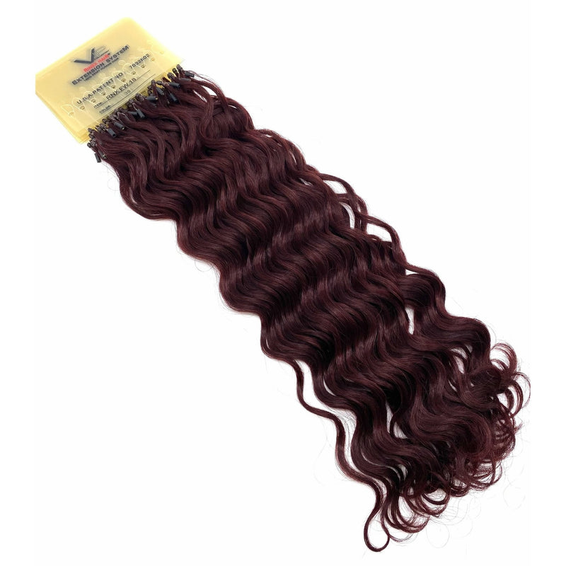 VIP Extensions VIP RineX System / Curly 18" Hair Extension White Smoke 35 - Deep Dark Auburn