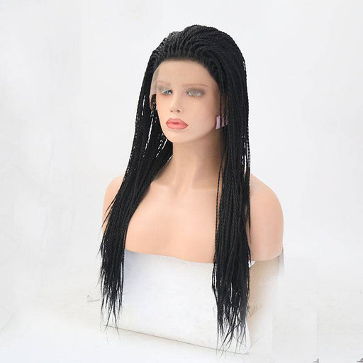 VIP Extensions VIP Synthetic Lace Front Wig, Braided, 24", Color 1B Wig Lavender
