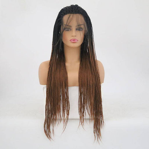 VIP Extensions VIP Synthetic Lace Front Wig, Braided, 24", Color T1B/30 Wig Lavender