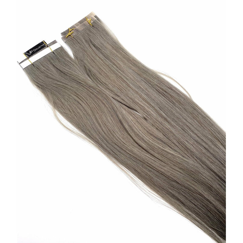 VIP Extensions VIP TapeX System / Straight 18" Hair Extension White Smoke G44 - Light to Medium Bray