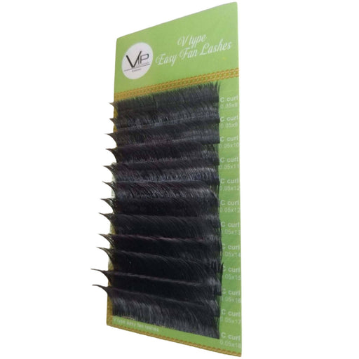 VIP Extensions VIP V Type Easy Fan Lashes, 0.5 C Curl, 12 Lines Eyelash Extensions White Smoke 05C08,05C09,05C10,05C11,05C12,05C13,05C14,06C15,05C16,05C17,05C18,05CMIX