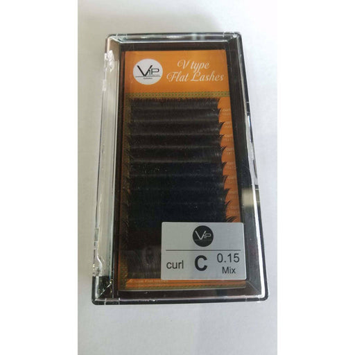 VIP Extensions VIP V Type Flat Lashes, 12 Lines 0.15mm C Curl Eyelash Extensions Black 15C08,15C09,15C10,15C11,15C12,15C13,15C14,15C15,15C16,15C17,15C18,15CMIX