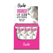 Rude Cosmetics Virginish Lip Glow Paper Display, 24pcs Wholesale Set Light Gray