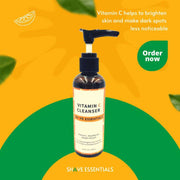 Shave Essentials Gentle Vitamin C Facial Cleanser for Anti-Aging Skincare Face Wash Orange