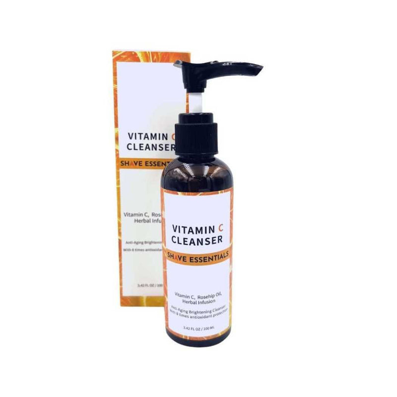 Shave Essentials Gentle Vitamin C Facial Cleanser for Anti-Aging Skincare Face Wash White Smoke