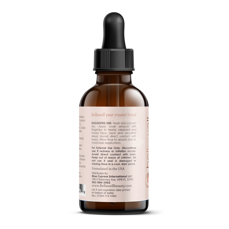Bellawell Health Vitamin C Serum for Face With Hyaluronic Acid, Vitamin E, Aloe Vera, and Jojoba oil 2 fl oz by Bellawell Skin Care White Smoke