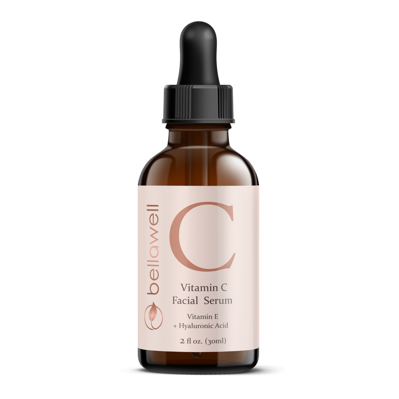 Bellawell Health Vitamin C Serum for Face With Hyaluronic Acid, Vitamin E, Aloe Vera, and Jojoba oil 2 fl oz by Bellawell Skin Care White Smoke