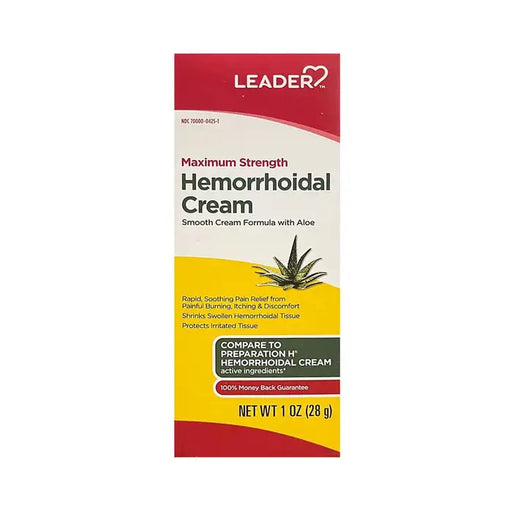 Leader Leader(Tm) Maximun Strength  Hemorrhoidal Relief Lidocaine 5%Cream 1 Oz(Compare To Recticare) Medicine & Drugs Antique White