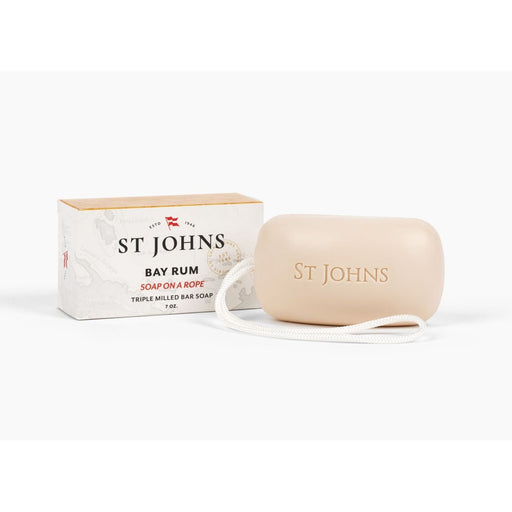 St Johns Fragrance Co LLC™ Bay Rum Soap On a Rope Rope Bar Antique White