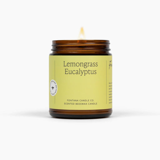 Fontana Candle Co Lemongrass Eucalyptus Jar Candle Candles White Smoke 9 oz Straight Sided Jar