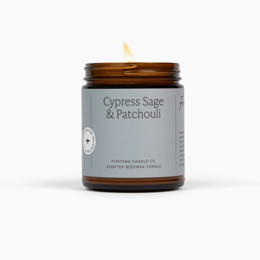 Fontana Candle Co Cypress Sage & Patchouli Jar Candle Candles White Smoke 9 oz Straight Sided Jar