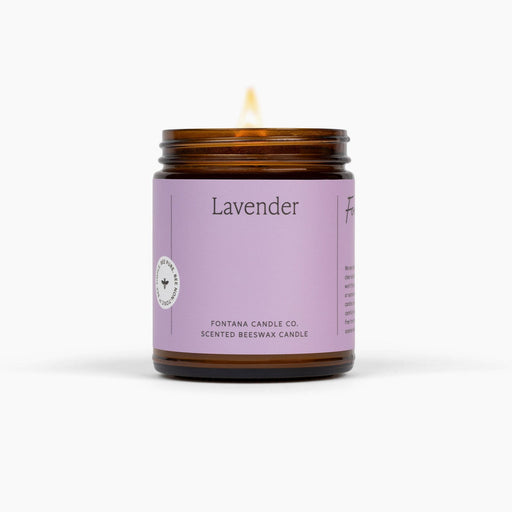 Fontana Candle Co Lavender Jar Candle Candles Gray 9 oz Straight Sided Jar