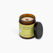 Fontana Candle Co Lemongrass Eucalyptus Jar Candle Candles White Smoke 9 oz Straight Sided Jar