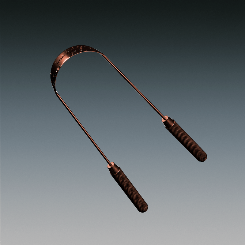 Copper Tongue Scraper +  Holder