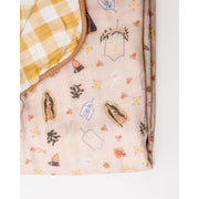 Be A Heart Pink Marian Deluxe Muslin Baby Blanket Quilt Swaddling & Receiving Blankets Light Gray