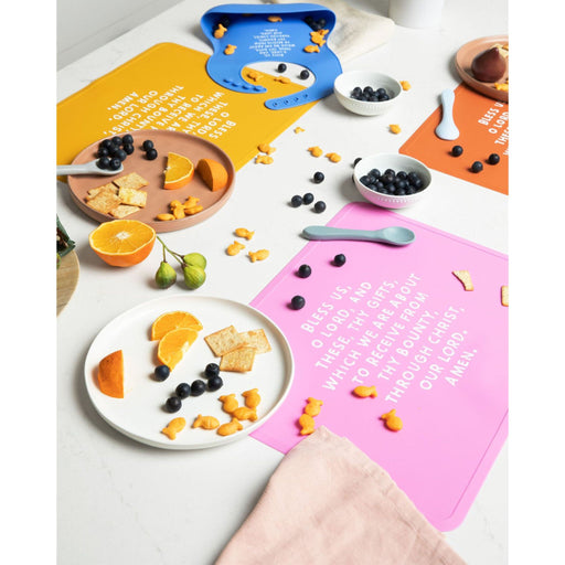 Be A Heart Meal Blessing Silicone Placemat Placemats Lavender Mustard Yellow,Bubblegum Pink,Cornflower Blue,Rose Pink,Sage Green,Smoky Blue