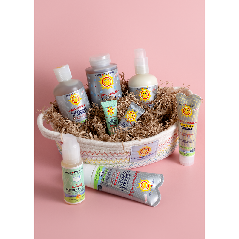 California Baby Welcome Baby Gift Basket Gifts & Totes Light Pink