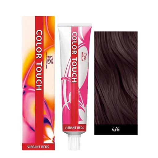 VIP Extensions Wella Color Touch 4/6 Medium Brown Violet, 2 oz Demi-Permanent Hair Color White Smoke