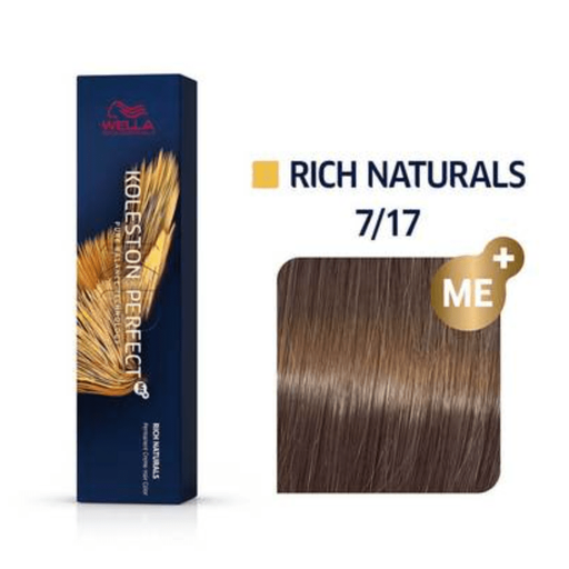 VIP Extensions Wella Koleston Perfect Permanent Creme Hair Color 7/17 Medium Blonde Ash Brown Permanent Hair Color White Smoke