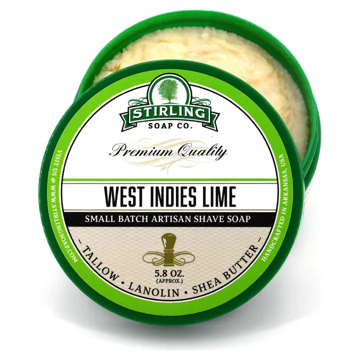 Stirling Soap Co Stirling Soap Co. West Indies Lime Shaving Collection Shaving Set Light Gray Shaving Soap 5.8oz