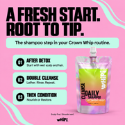 Whipi Co Cleanse – Crown Whip Daily Shampoo Light Pink 12 oz Bag,12 oz Bottle,1 oz Sample