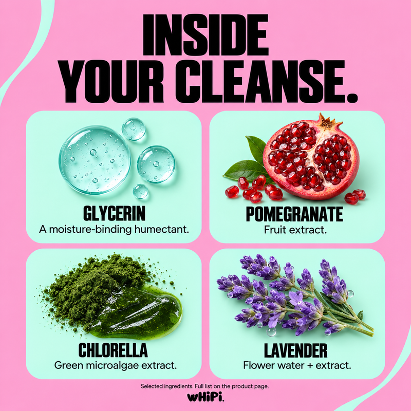 Whipi Co Cleanse – Crown Whip Daily Shampoo Light Pink 12 oz Bag,12 oz Bottle,1 oz Sample